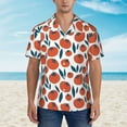 thumbnail image 2 of Xecao Hand Drawn Tomatoes print Hawaiian shirt - a stylish short-sleeve button-down for men, perfect for casual beach and tropical outings., 2 of 9
