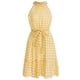 thumbnail image 1 of Vestido A Cuadros Sin Mangas Con Cuello Halter, Agujero De Llave En La Espalda Una Línea Vestido De Volantes A Cuadros De Una Pieza Lavar A Máquina Con Cinturón Para Fiesta ANGGREK No, 1 of 6