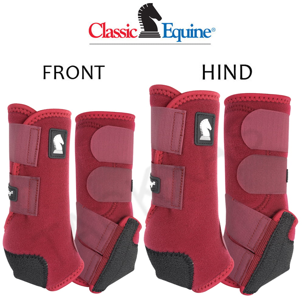 Large Classic Equine Legacy2 Horse Front Hind Sports Boots 4 Pack Merlot