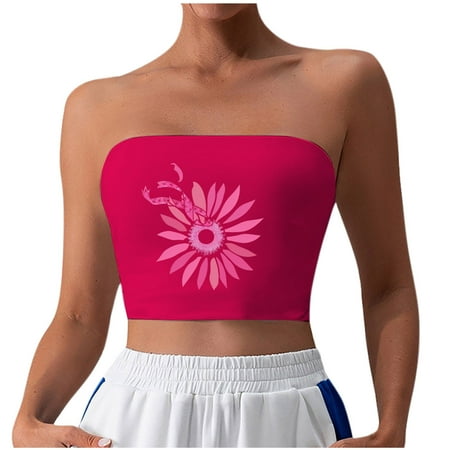 XFYSSS Fashion Women s Printed Bra Strapless Yoga Exercise Chest Wrap Vest Bra Versatile Tube Tops Women Polyester Bra