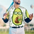 thumbnail image 4 of Fotbe Avocado with Glasses Baseball Jersey Shirt for Men and Women, Casual Short Sleeves Button Down T-Shirt-XX-Large, 4 of 9