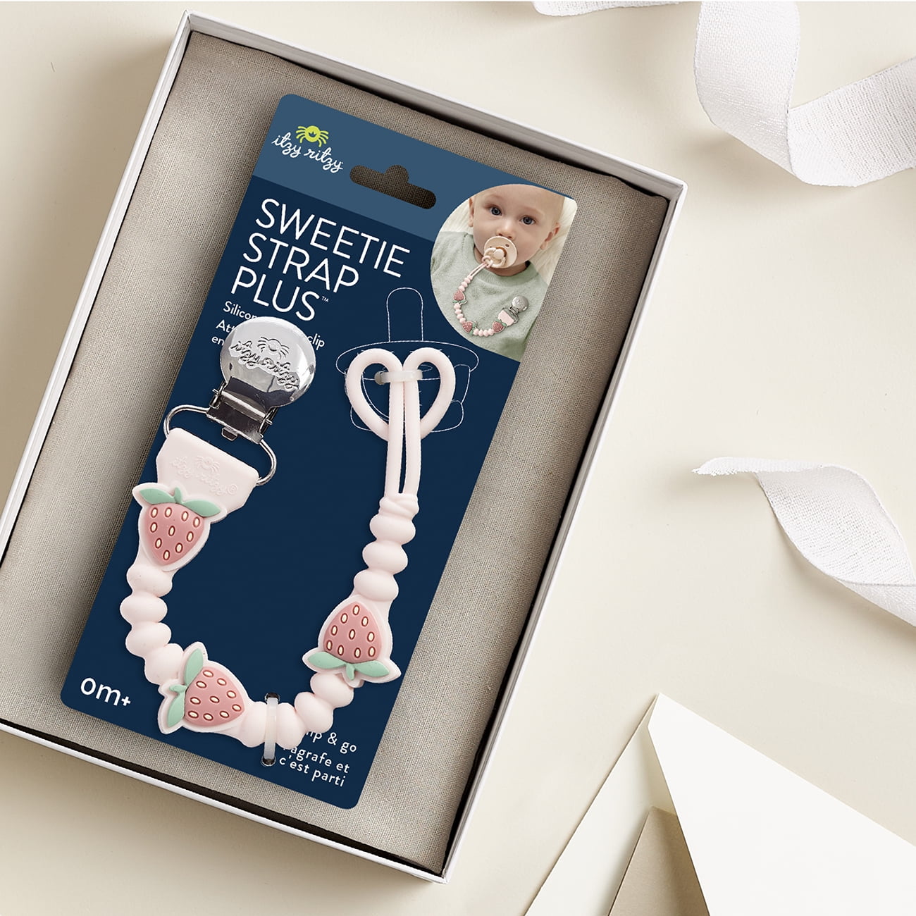 Happy rice ストラップ Itzy Ritzy, Paci Strap Plus Strawberry, Soft silicone - Walmart.com