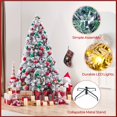thumbnail image 4 of Yaheetech 6ft Pre-lit Flocked Artificial Christmas Tree with 250 LED Lights, Green & White, 4 of 6