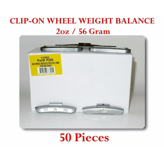 50 Pcs P Style Clip-on Wheel Weight Balance 2oz 56 gram P200 Led Free