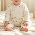thumbnail image 6 of Bovxnpu Newborn Bodysuits Baby Wrap Romper Long Sleeve Snap Closure Cotton Bodysuit Infant Outfits, 6 of 7