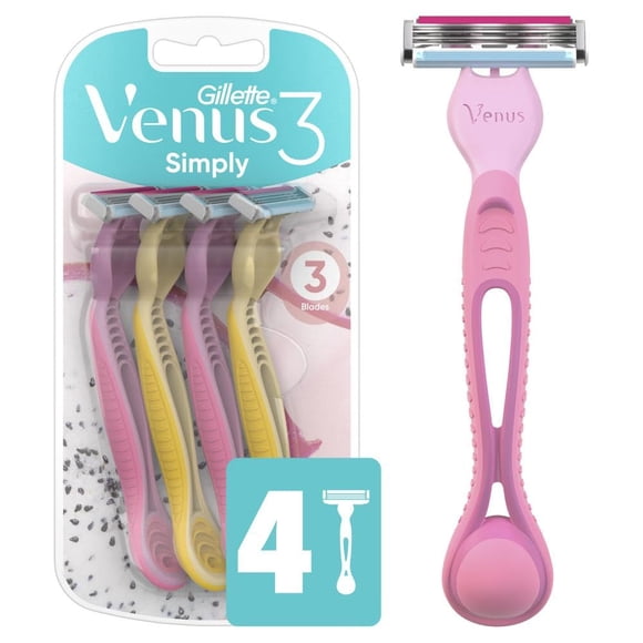 Máquina de afeitar desechable Gillette Venus Simply 3 Dragonfruit, 4 piezas