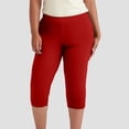 thumbnail image 2 of MIASHUI Pantalon Femme Grande Taille 7/8 Élastique à la Cheville pour Confort et Tenue Décontractée Rouge,TTTG, 2 of 4