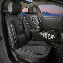 Jiamaoxin Car Seat Covers Fit for Hyundai Santa Fe 2007-2025: 2PCS Front Seat Cover Waterproof Leather Vehicle Seat Cushion(2 Seats, Black)