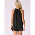thumbnail image 4 of DARING DIVA 2 Pieces Lounge Set Pajama Halter V Neck Cami Shorts Outfit XS Black, 4 of 6