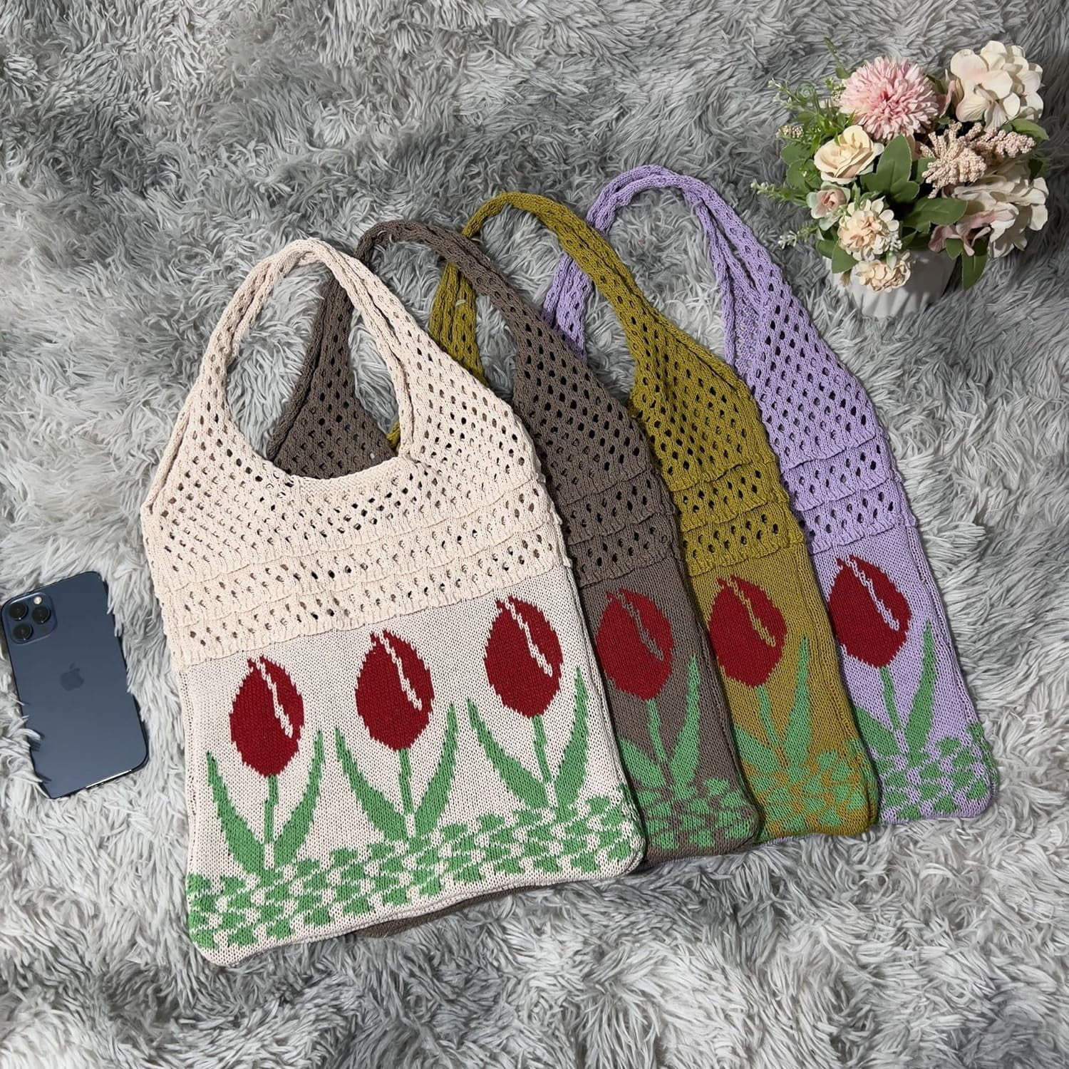 Kukuzhu Fairy Tote Bag Aesthetic Tote Bag Y2k Bag Tote Bag Aesthetic Y2k Crochet Tote Bag Aesthetic