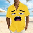thumbnail image 2 of oelaio Big and Tall Hawaiian Shirt for Men Short Sleeve Novelty 3D Print Button Down Shirts Funny Beach Party Shirt Casual Aloha Tops Yellow XXL, 2 of 6