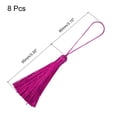 thumbnail image 2 of Unique Bargains 6.5' Silky Bookmark Tassels with Loop for DIY Craft Accessory, 8Pack Rose Red, 2 of 5