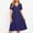 Dark Blue, variant on QUNYINEY Hot Pink Women's Summer Dresses Short Sleeve Midi Cotton Linen A Line Dress Casual Loose Fit with Pockets Casual Crew Neck Dresses