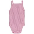 thumbnail image 2 of ToBeInStyle Girls' Pack of 4 Ultra-Soft Cotton Spaghetti Strap Baby Bodysuits w/ Ruffle Trim - Pastel Dots - 1 Year Old, 2 of 4