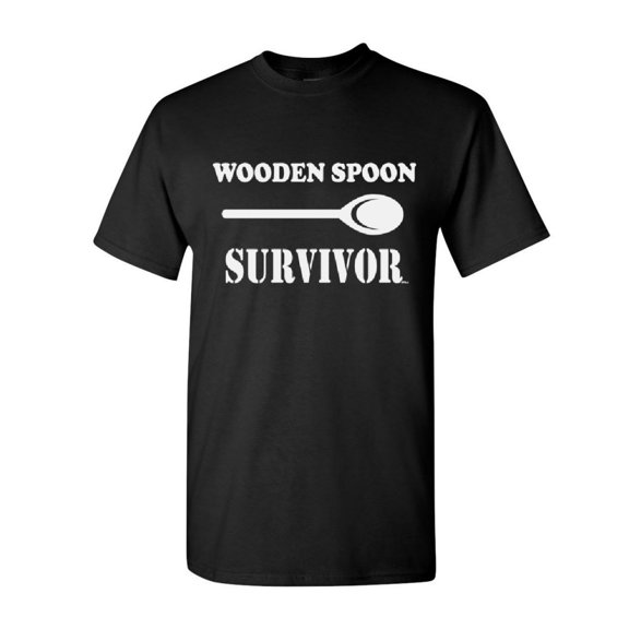 Tee Hunt Wooden Spoon Survivor T-Shirt Funny College Humor Shirt