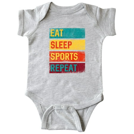

Inktastic Eat Sleep Sports Repeat Gift Baby Boy or Baby Girl Bodysuit