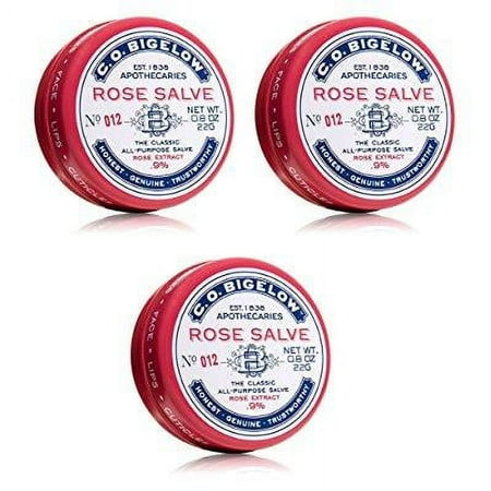 lot of 3 c.o. bigelow rose salve 22g/0.8oz