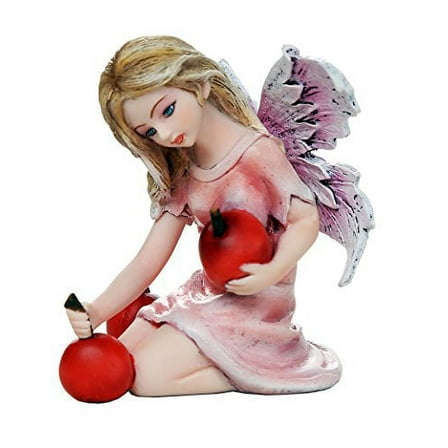 Fairy Garden Flower Fairy Picking Cherries Decorative Mini Garden of Enchantment Figurine 3 Inch
