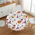 thumbnail image 6 of Nanqianyi Halloween Tablecloth 70×70 Inch Round, Orange Pumpkin Table Cloth for Party Decoration, Bat Cartoon Themed Waterproof Table Cover for Dinner Decor, 6 of 10