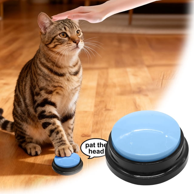 Interactive Pet Training Voice Button Communication Device with 30 Second Recordable Function for Cat and Dog Educational Games