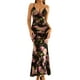 thumbnail image 1 of Vestido largo GLNEGE con estampado floral y cuello en V sin mangas para mujer, 1 of 5