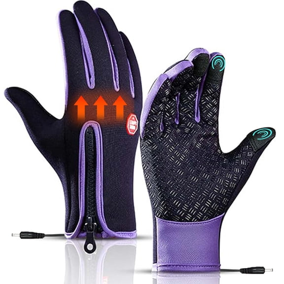 CLIQKWEN USB Heated Gloves , Windproof Waterproof Thermal Gloves for Men & Women, Touchscreen Compatible