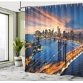 thumbnail image 5 of Ambesonne New York Shower Curtain, Sunset Cityscape, 69"Wx70"L, Multicolor, 5 of 5