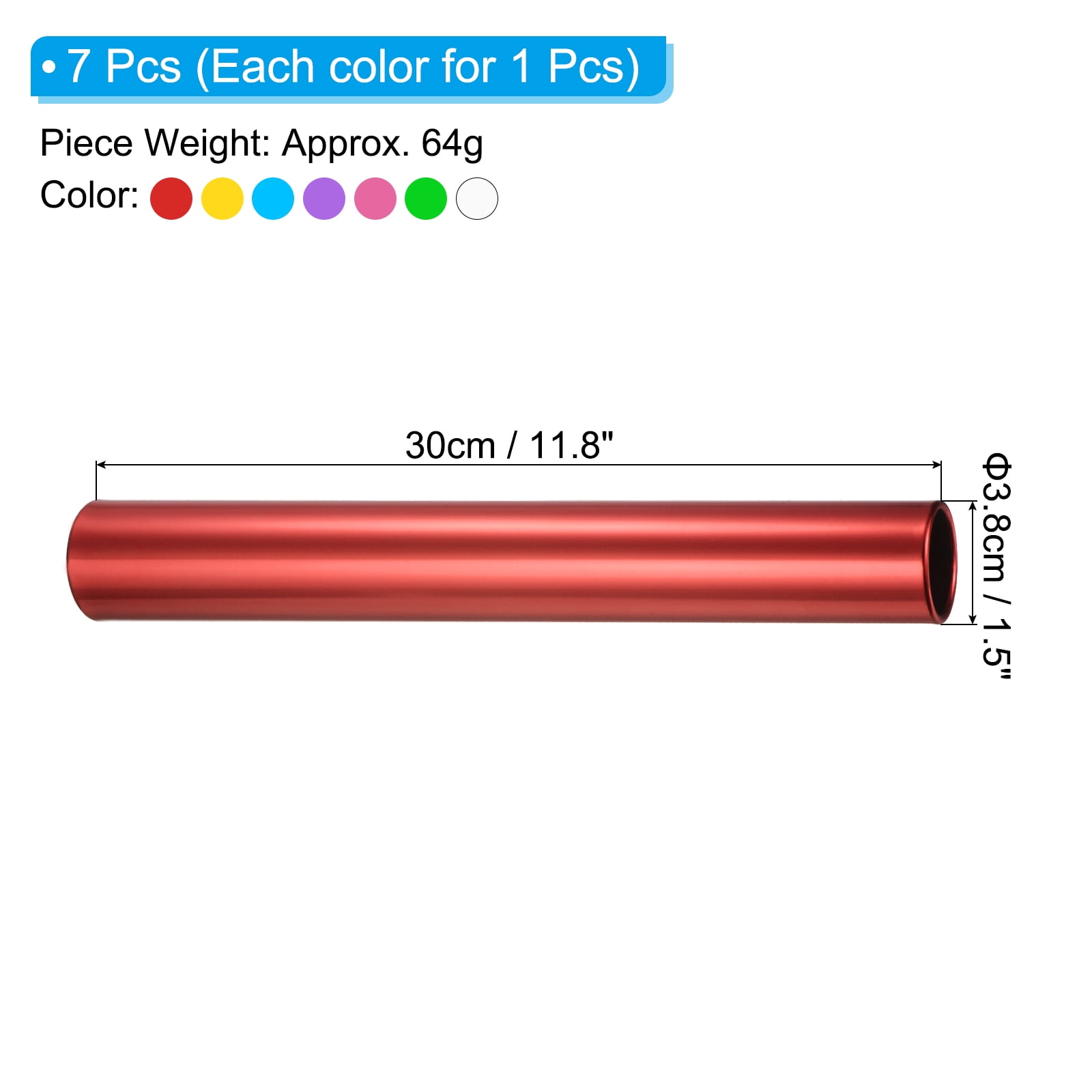 Aluminum Relay Baton, 1 Set Field Track Relay Event Baton for Race Gym Track and Field, Multicolor