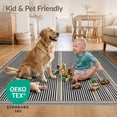 thumbnail image 4 of ODIKA 2'x3' Ultra-Soft Accent Mat, Striped Vertical Bands Balanced Symmetry Crisp Border Repeating None Washable, Bare feet friendly, Easy Care Indoor rug for Bedside, Footrest, 4 of 7