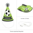 thumbnail image 5 of Big Dot of Happiness Goaaal - Soccer - Cone Happy Birthday Party Hats for Kids and Adults - Set of 8 (Standard Size), 5 of 7