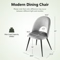 thumbnail image 2 of Gymax Chaise de Salle à Manger en Velours, Gris (Ensemble de 2), 2 of 9