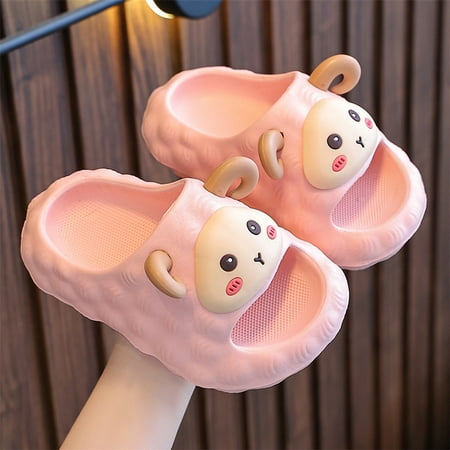 

Bmnmsl Kid Summer Slipper Cartoon Sheep Anti-Slip Indoor Outdoor Summer Beach Slippers for Boy Girl