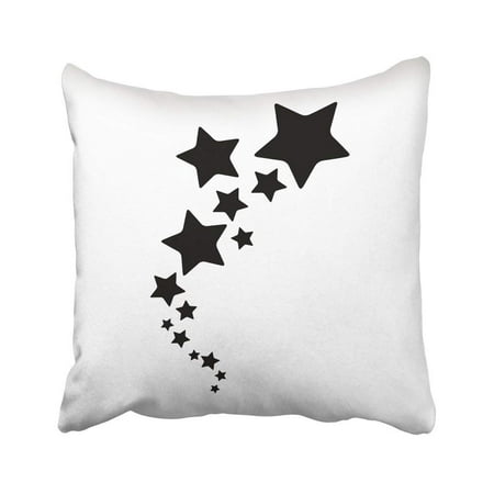 BPBOP Black Shooting Stars Design Tattoos White Bright Simple Abstract Best Christmas Clasic Pillowcase 18x18