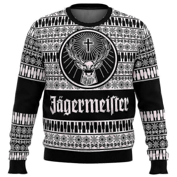 Bebetter Jagermeister Ugly Christmas Sweater Pullover Men's 3d Sweatshirt Tops Autumn And Winter Clothing A