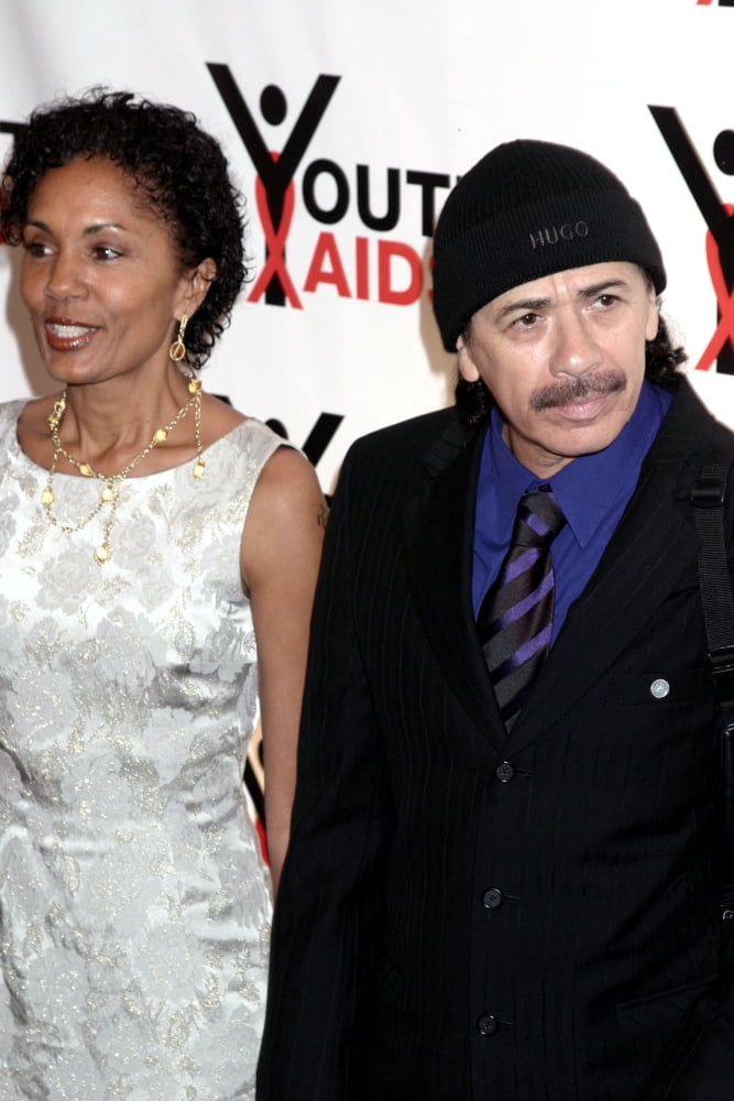 Carlos Santana And Wife Deborah At The Youth Aids Benefit At Capitale In Manhattan NY On