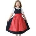 thumbnail image 2 of XXWXYD Girls German Traditional Bavarian Dirndl Dress with Ruf𝖿le Sleeves for 𝐎ktoberfest Halloween Be𝖾r Festival Dress 𝖯ar𝗍y Outfit, 2 of 9