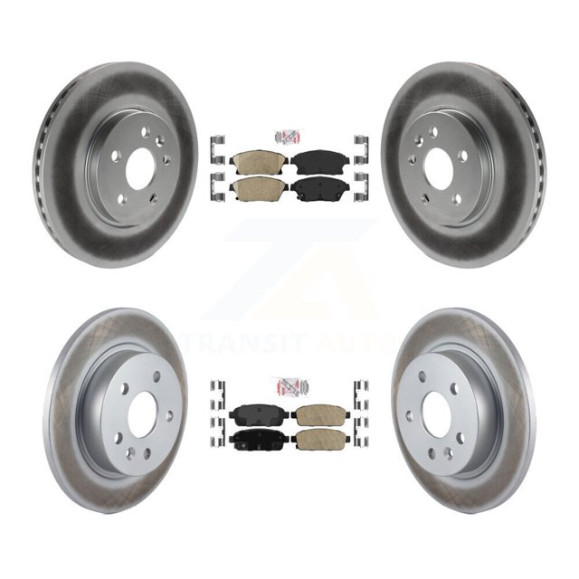 Transit Auto Front Rear Ceramic Pads and Coated Disc Brake Rotors Kit for Car 2013-2017 Chevrolet Trax Buick Encore KGA-102908