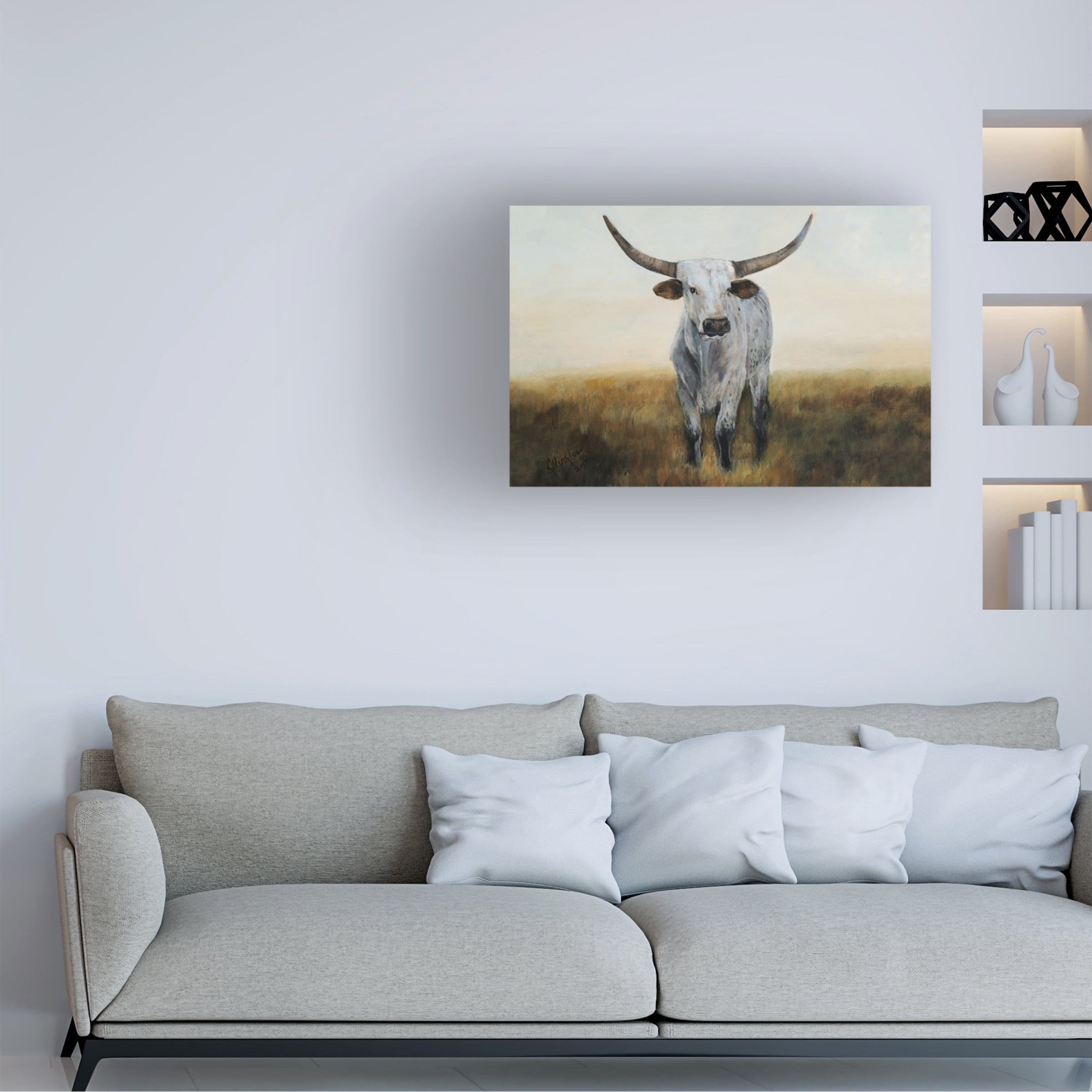 Kathy Winkler 'Knight in White Satin I' Canvas Art