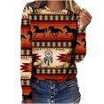 thumbnail image 2 of ICHUANYI Liquidación Mujer Casual Manga Larga Impresión Cuello Redondo Suelta Camiseta Blusa Tops ICHUANYI WER202308250394, 2 of 5