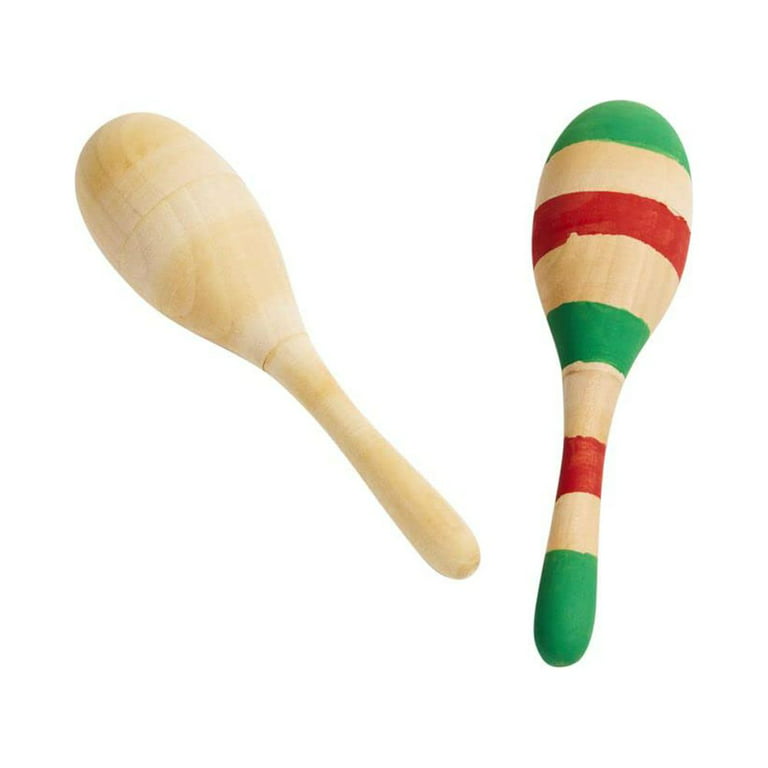 Colorations Decorate Your Own Wooden Maracas - Set of 12