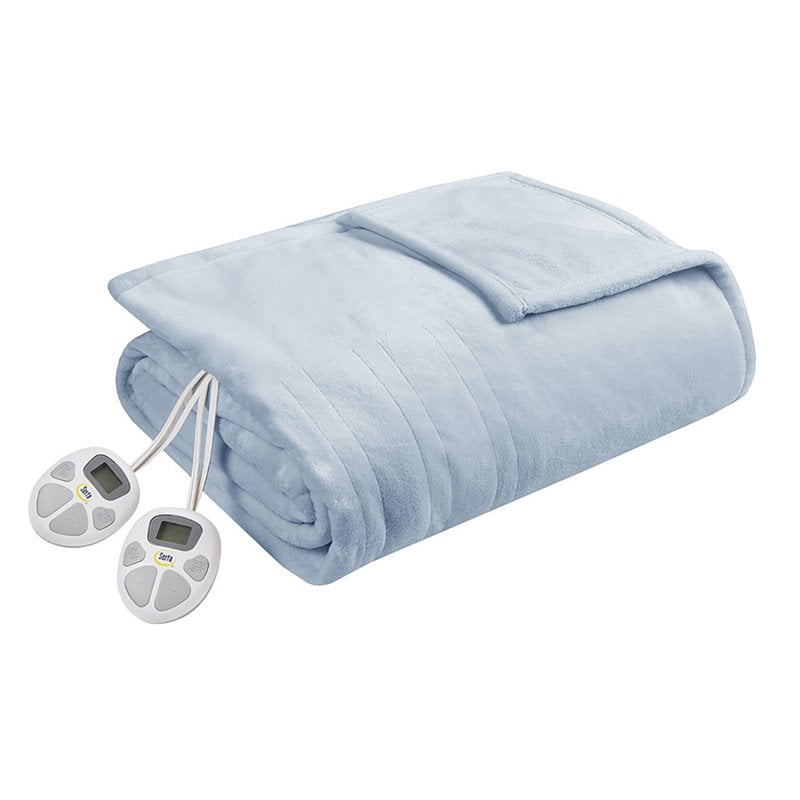 Serta 62x84 Polyester Fabric Microlight Heated Electric Blanket in Blue |  Walmart Canada