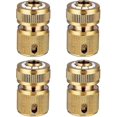 thumbnail image 1 of 4 Piece Brass Garden Hose Quick Connectors, Quick Connectors For Garden Hose 1/2" Quick Connectors, 1 of 3