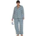thumbnail image 2 of White Mark Women's Three-Piece Button-Down Pajama Set, 2 of 6
