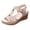 Beige, variant on Gladiator Wedge Sandals for Women Open Toe T-Strap Slingback Heels Breathable Footbed Arch Support Summer Beach Shoes Beige Size 6