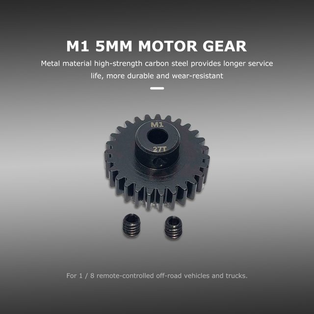 Motor Piñón 1 5mm Metal Acero al carbono RC Coche Engranajes para /8 RC Buggy Truck (M1 27T)