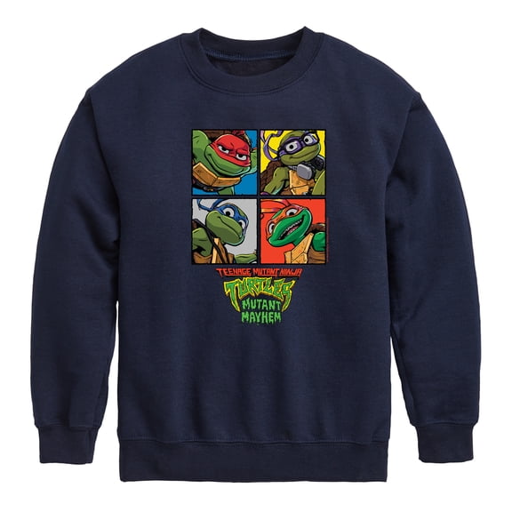 Teenage Mutant Ninja Turtles Mutant Mayhem - Mutant Mahem Grid Graphic Long Sleeve Fleece Sweatshirt