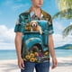 thumbnail image 3 of Fotbe Vintage Pickup Sunflower Dog Camisa Hawaiana para Hombre Unisex – Camisa Casual de Verano con Botones de Manga Corta de Algodón y Lino,Medium, 3 of 7