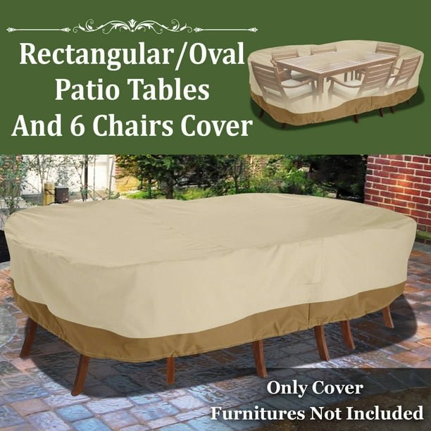 Sunrise Outdoor Patio Rectangular Oval Table and Chair Cover, Furniture Protector