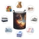 thumbnail image 4 of Fotbe Red And Gray Flame Fox Cesto de Ropa con Asas, Cesto Impermeable de Gran Capacidad, Bolsa de Lavado para Dormitorio, Cesto de Ropa con Ruedas y Asas-Medium, 4 of 6
