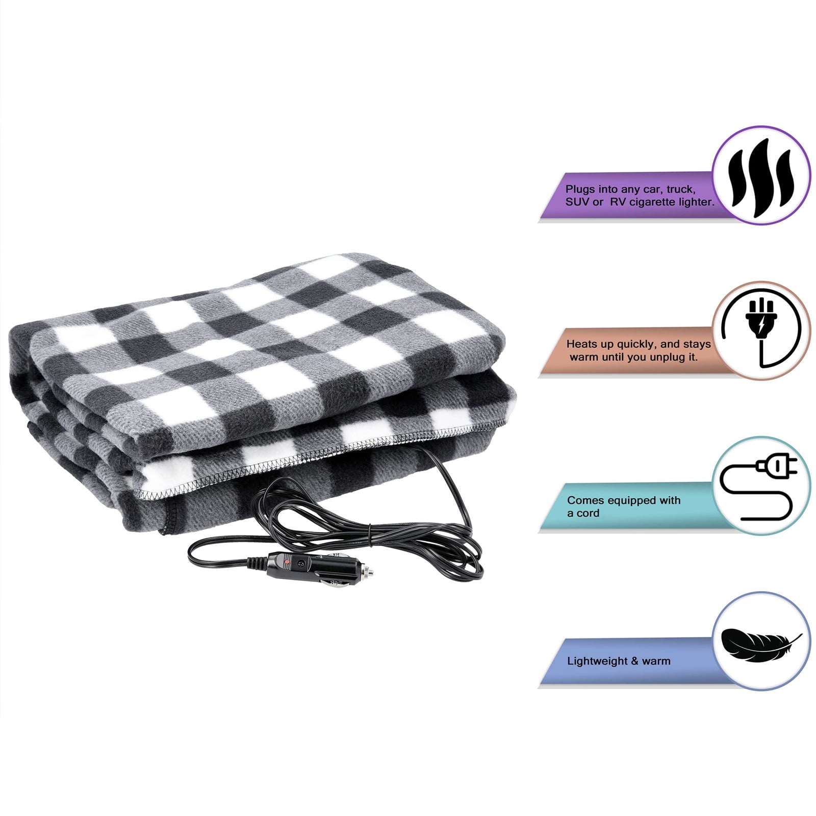 Red Car Heating Blanket Electric Car Blanket 12 Volt Long Cord Lightweight Electric Heating Throw Walmart